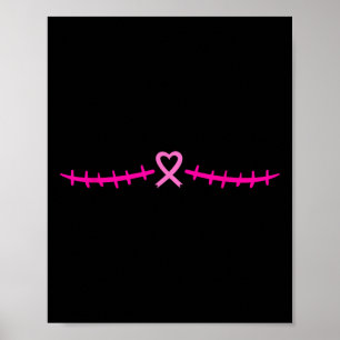 Mastectomy Breast Cancer Survivor Pink Ribbon Poster
