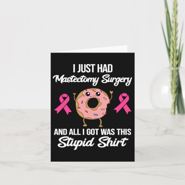 Mastectomy Surgery Meme Fun Breast Cancer Awarenes Card (Front)