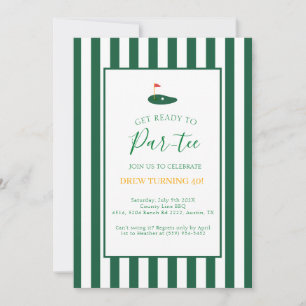 Master 40th Birthday Adult Green Birthday Invitation