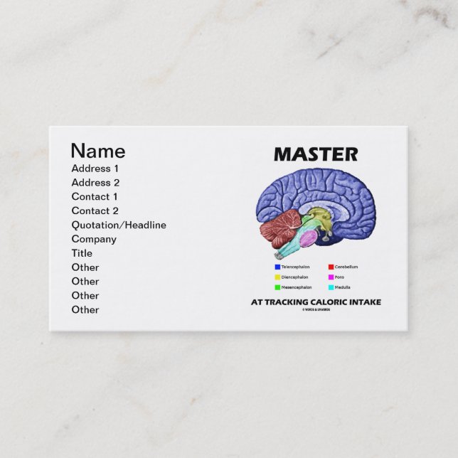 Master At Tracking Caloric Intake (Brain Attitude) Business Card (Front)