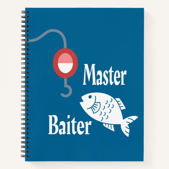 Master Baiter Fishing Funny Novelty Fish Joke Notebook (Front)
