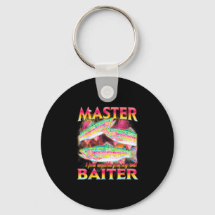 Master baiter funny offensive fishing meme graphic key ring