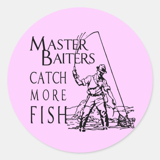 MASTER BAITERS CATCH MORE FISH CLASSIC ROUND STICKER (Front)