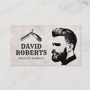 Master Barber Razor Barbershop Hair Stylist Business Card