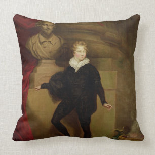 Master Betty as Hamlet before a bust of Shakespear Cushion