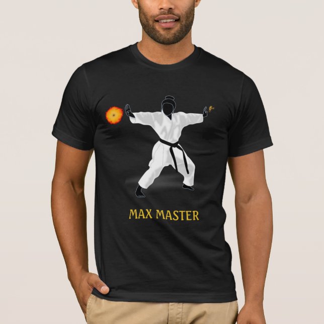 Master black belt, fire ball and calligraphy T-Shirt (Front)