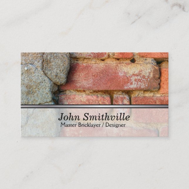Master Brick Layer and Designer Business Card (Front)