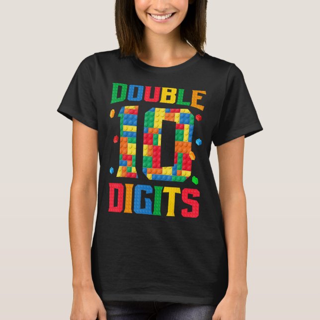 Master Builder 10th Birthday Boy 10 Bricks Ten Dou T-Shirt (Front)