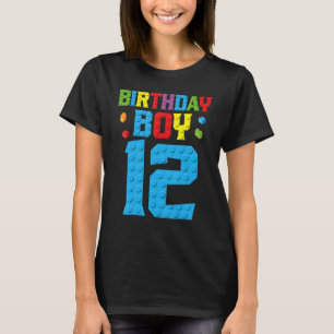 Master Builder 12th Birthday Boy 12 Year Building  T-Shirt