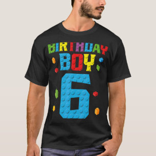 Master Builder 6th Birthday Boy 6 Six Year Buildin T-Shirt