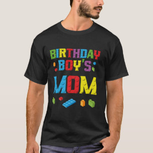 Master Builder Birthday Boy s Mum Building Bricks  T-Shirt