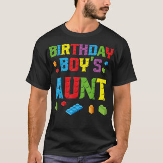 Master Builder Birthday Boy's Aunt Building Bricks T-Shirt