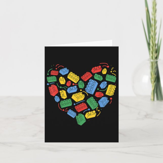 Master Builder Block Brick Building Heart Card (Front)