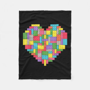 Master Builder Block Brick Building Heart Fleece Blanket