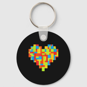 Master Builder Block Brick Building Heart Key Ring