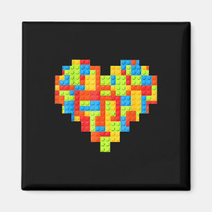 Master Builder Block Brick Building Heart Magnet