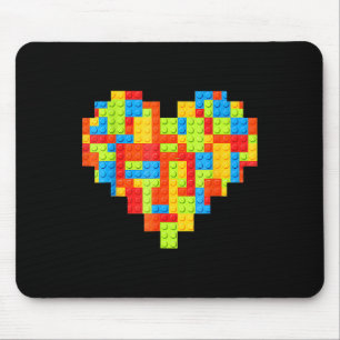 Master Builder Block Brick Building Heart Mouse Pad