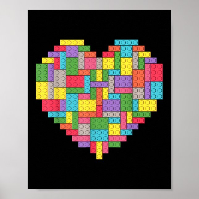 Master Builder Block Brick Building Heart Poster (Front)