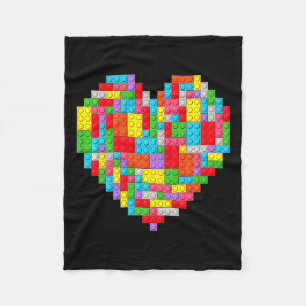 Master Builder Block Brick Building Heart Valentin Fleece Blanket