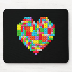 Master Builder Block Brick Building Heart Valentin Mouse Pad