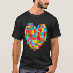 Master Builder Block Brick Building Heart Valentin T-Shirt
