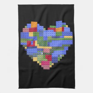 Master Builder Block Brick Building Heart Valentin Tea Towel