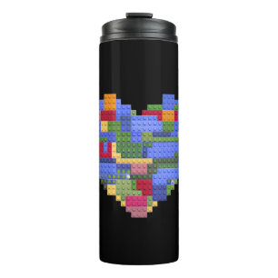 Master Builder Block Brick Building Heart Valentin Thermal Tumbler