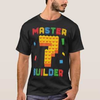 Master Builder Blocks 7Th Birthday 7 Year Old Buil T-Shirt