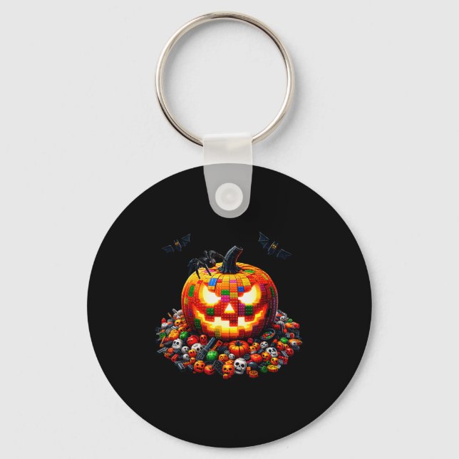 Master Builder Blocks Bricks Building Pumpkin Hall Key Ring (Front)