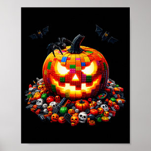 Master Builder Blocks Bricks Building Pumpkin Hall Poster