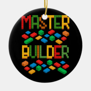 Master Builder Building Blocks Bricks Dabbing Figu Ceramic Ornament