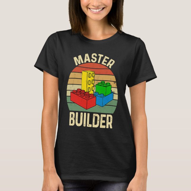 Master Builder  Building Blocks Toys T-Shirt (Front)