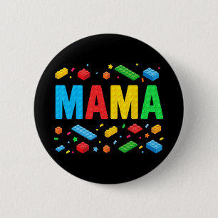 Master Builder Building Bricks Blocks Funny Mother 6 Cm Round Badge
