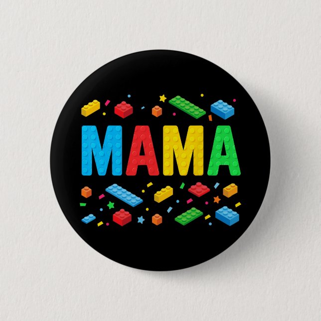 Master Builder Building Bricks Blocks Funny Mother 6 Cm Round Badge (Front)