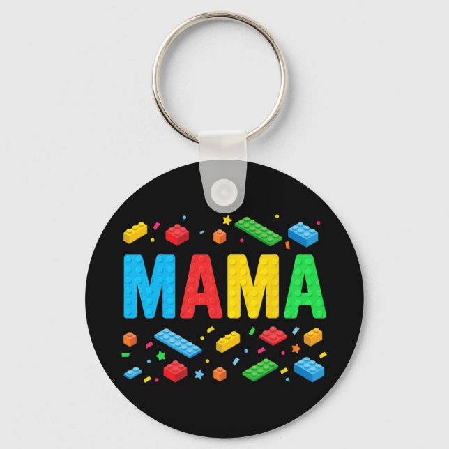 Master Builder Building Bricks Blocks Funny Mother Key Ring (Front)