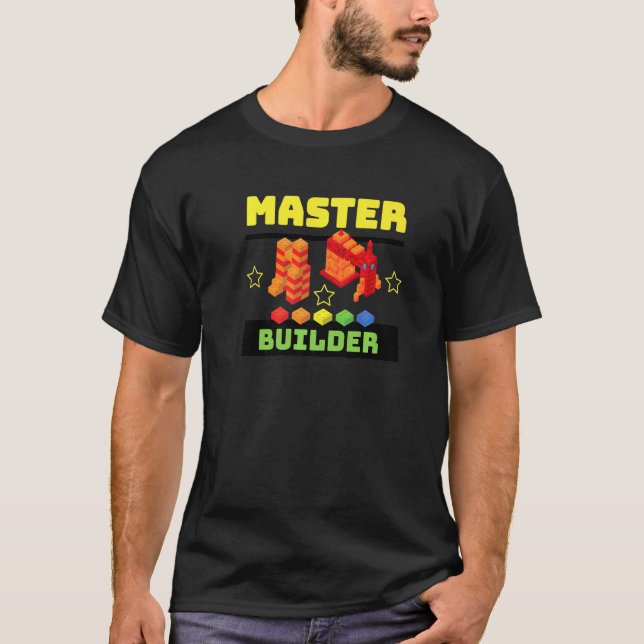 Master Builder Building Toy Block Fun Brick Engine T-Shirt (Front)