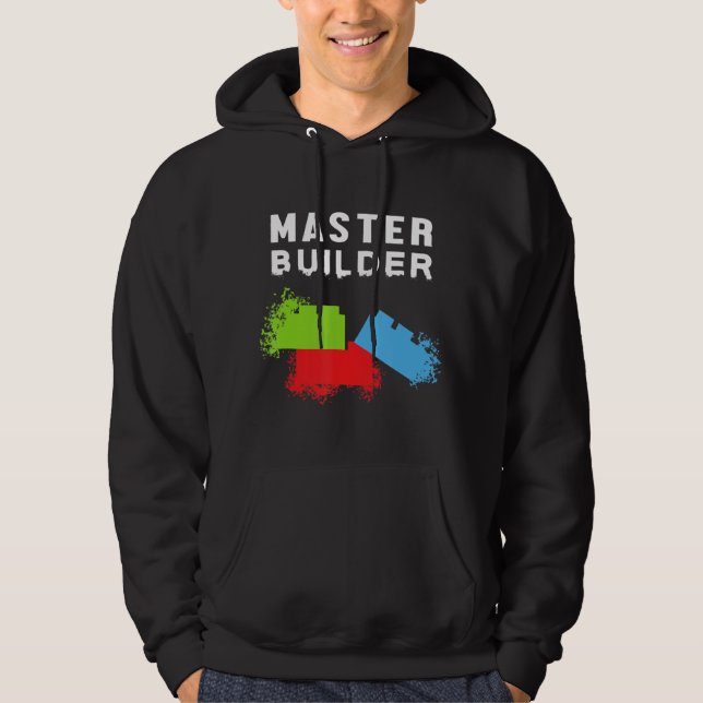Master Builder Construction Building Blocks Bricks Hoodie (Front)