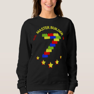 Master Builder Cute Block Building 7th Birthday Bo Sweatshirt