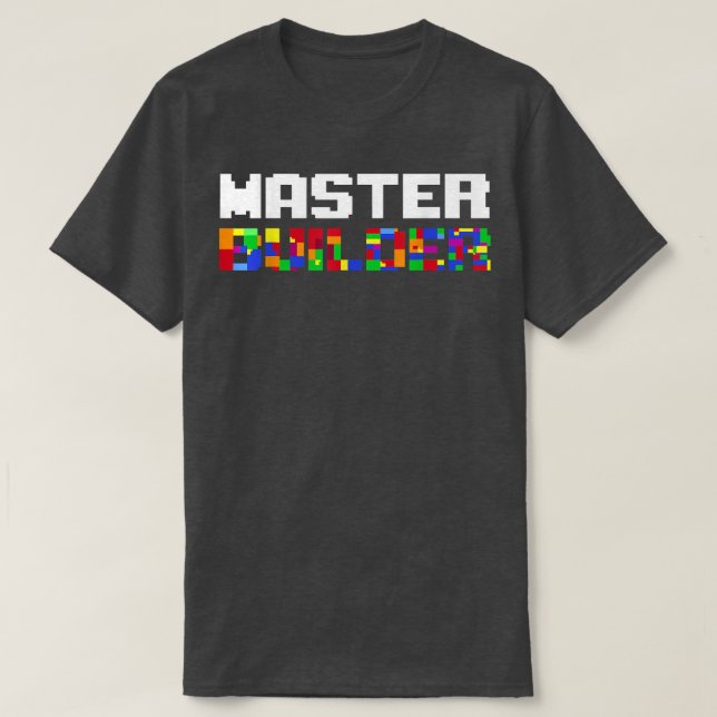 Master Builder Cute Block Building Kids Toys Brick T-Shirt (Design Front)