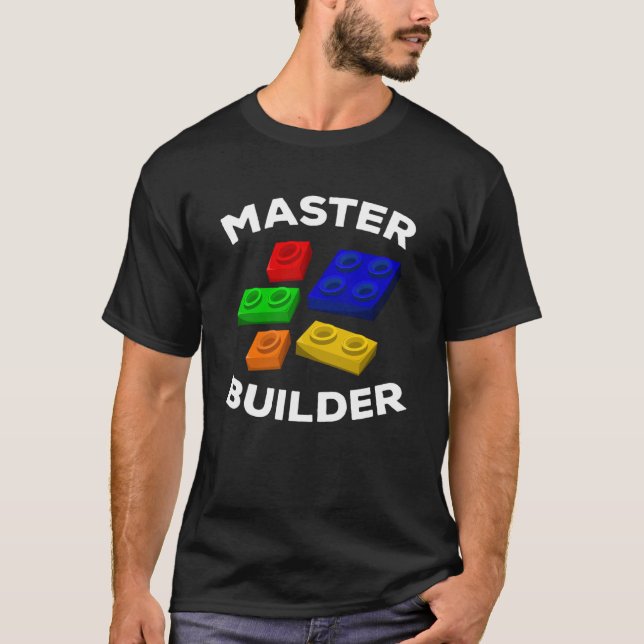 Master Builder Cute Block Building Kids Toys Brick T-Shirt (Front)