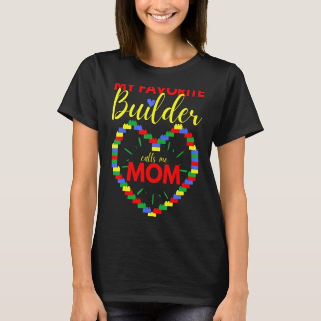 Master Builder Cute Block Building Mum 1 T-Shirt (Front)