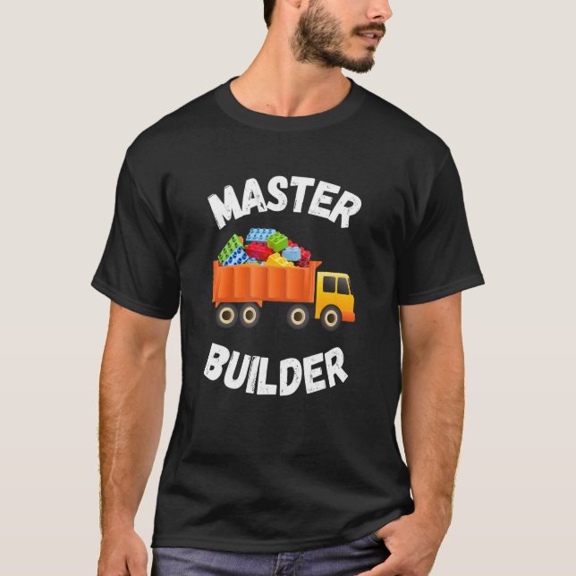 Master Builder Cute Block Building Truck 2 T-Shirt (Front)