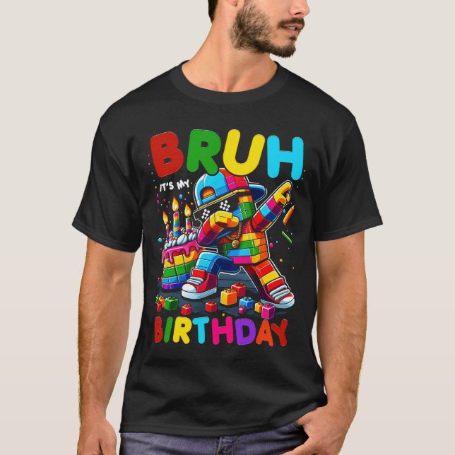 Master Builder Dabbing Blocks Bricks Bruh Its My B T-Shirt (Front)