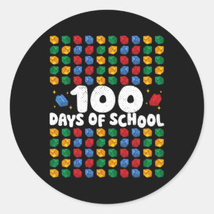 Master Builder Funny Building Blocks 100 Days Of S Classic Round Sticker