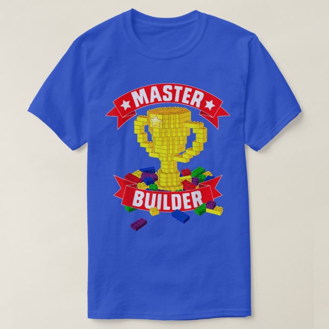 Master Builder Funny Building Blocks Gifts For Boy T-Shirt (Design Front)
