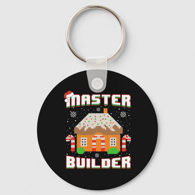 Master Builder Gingerbread House Christmas Block B Key Ring (Front)