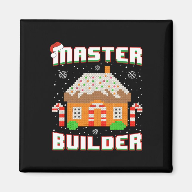 Master Builder Gingerbread House Christmas Block B Magnet (Front)