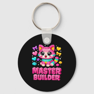 Master builder girls kids building bricks cat key ring