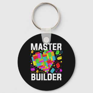Master Builder Heart Block Brick Building Key Ring