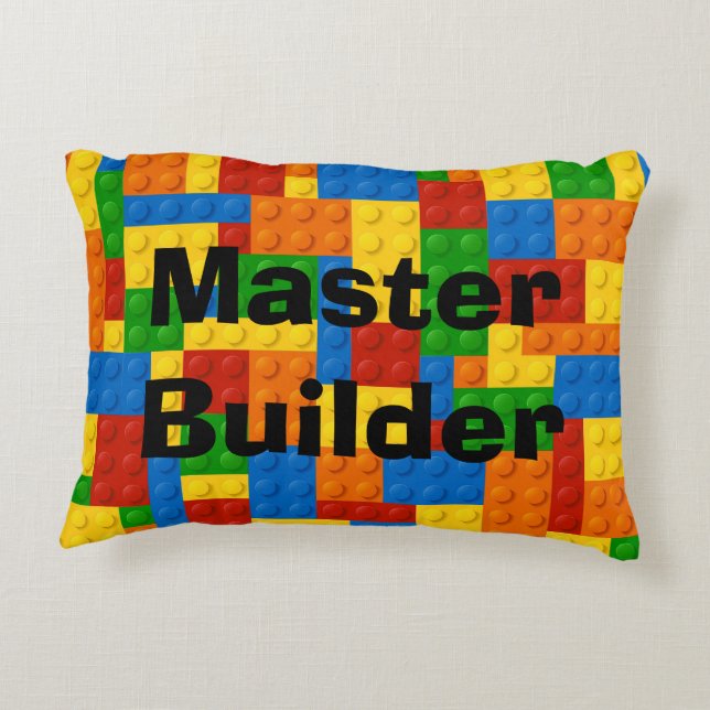 Master Builder Kids Blocks - Rectangle Pillow (Back)